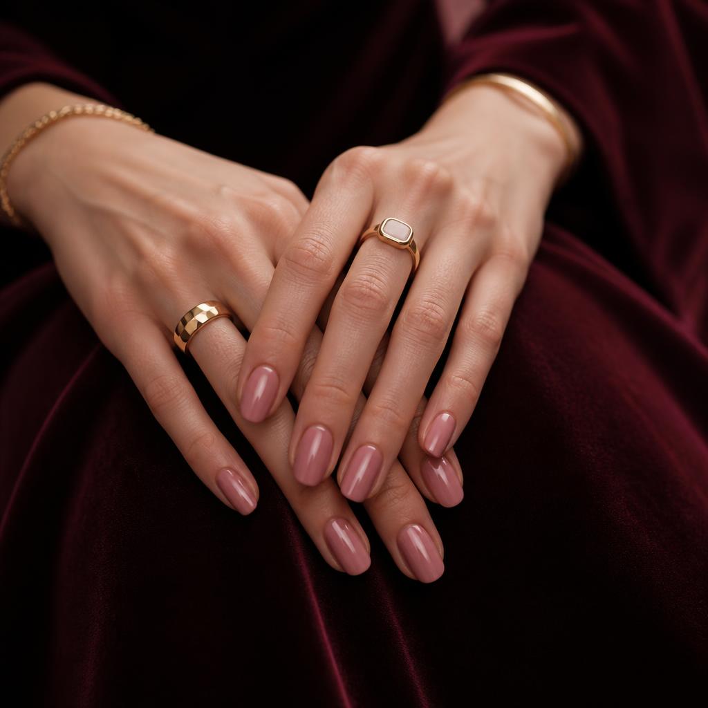 Manicure mauve realizada en Tulip Nail Bar, Surco, Lima